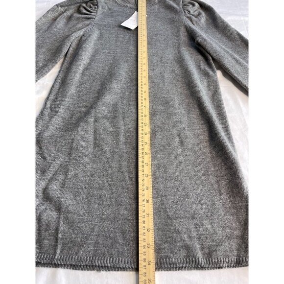 NWT WAYF Size S Lola Puff Sleeve Mock Neck Sweater Mini Dress Gray - Picture 5 of 10